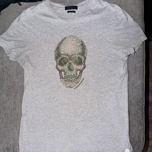 Alexander McQueen Light Gray Skull Tee